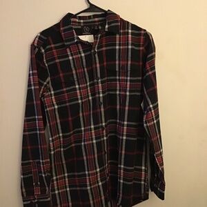 Mens Plaid Flannel Button Down Shirt